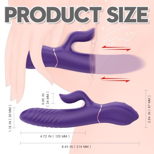 Luxury Thrusting Pro® Silent Heating Thrusting Vibrator (Purple) Adult Luxury