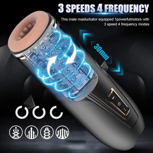 Power Trust Pro : Automatic Thrusting Vibrating Mastrubator 3 Speeds Male Masturbator Adult Luxury